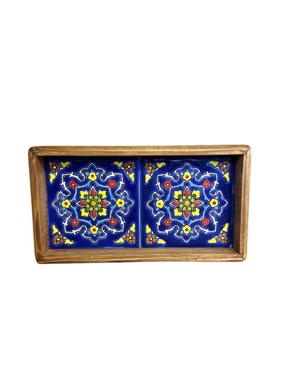 Hand Painted Ceramic Wooden Tray-Small