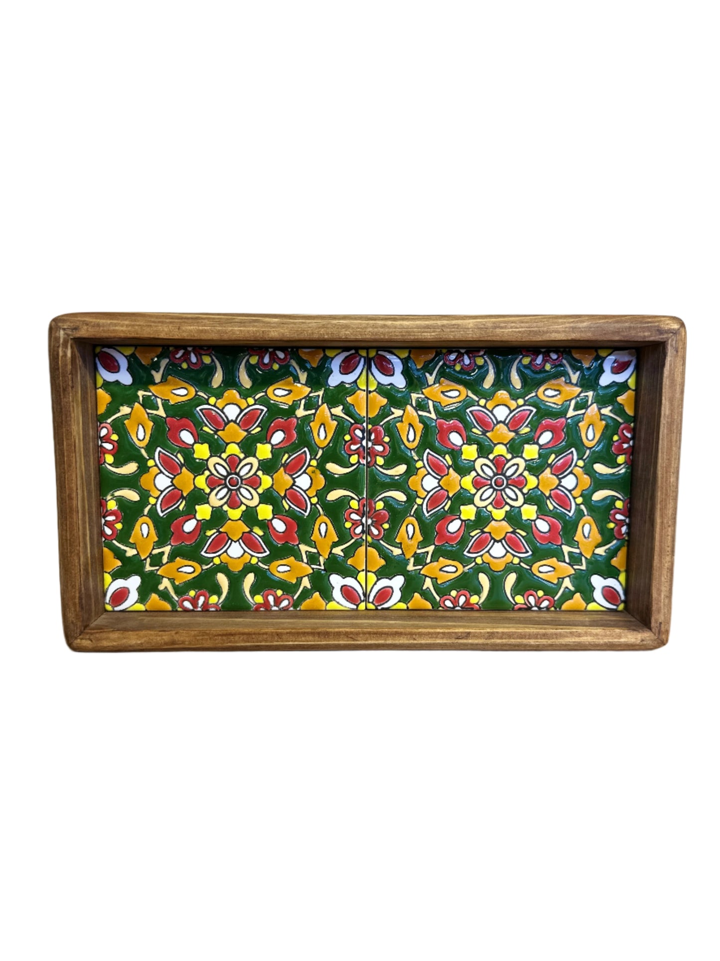 Hand Painted Ceramic Wooden Tray-Small