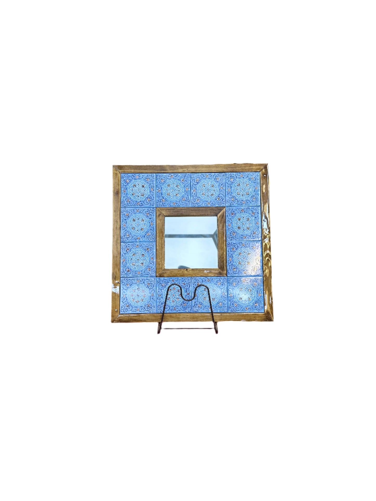 Hand Painted Ceramic Wooden Mirror-Square-Larg