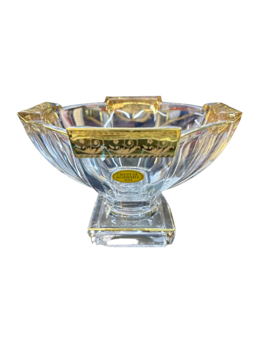 Bohemia Crystal-Crystal Bowl-Gold-Medium