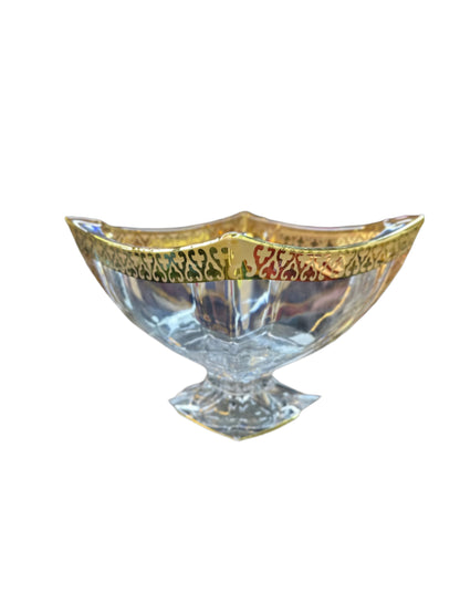 Bohemia Crystal-Gold Crystal Bowl-Square-Medium