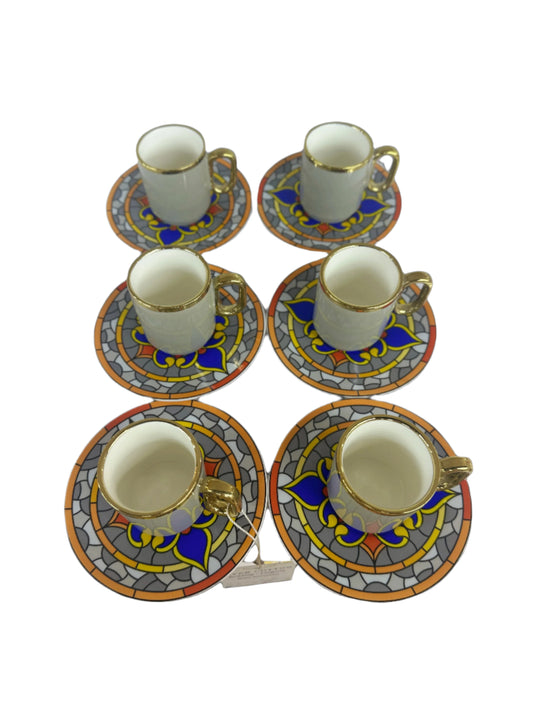 Turkish Coffee Cups Set of 6pcs-Gray