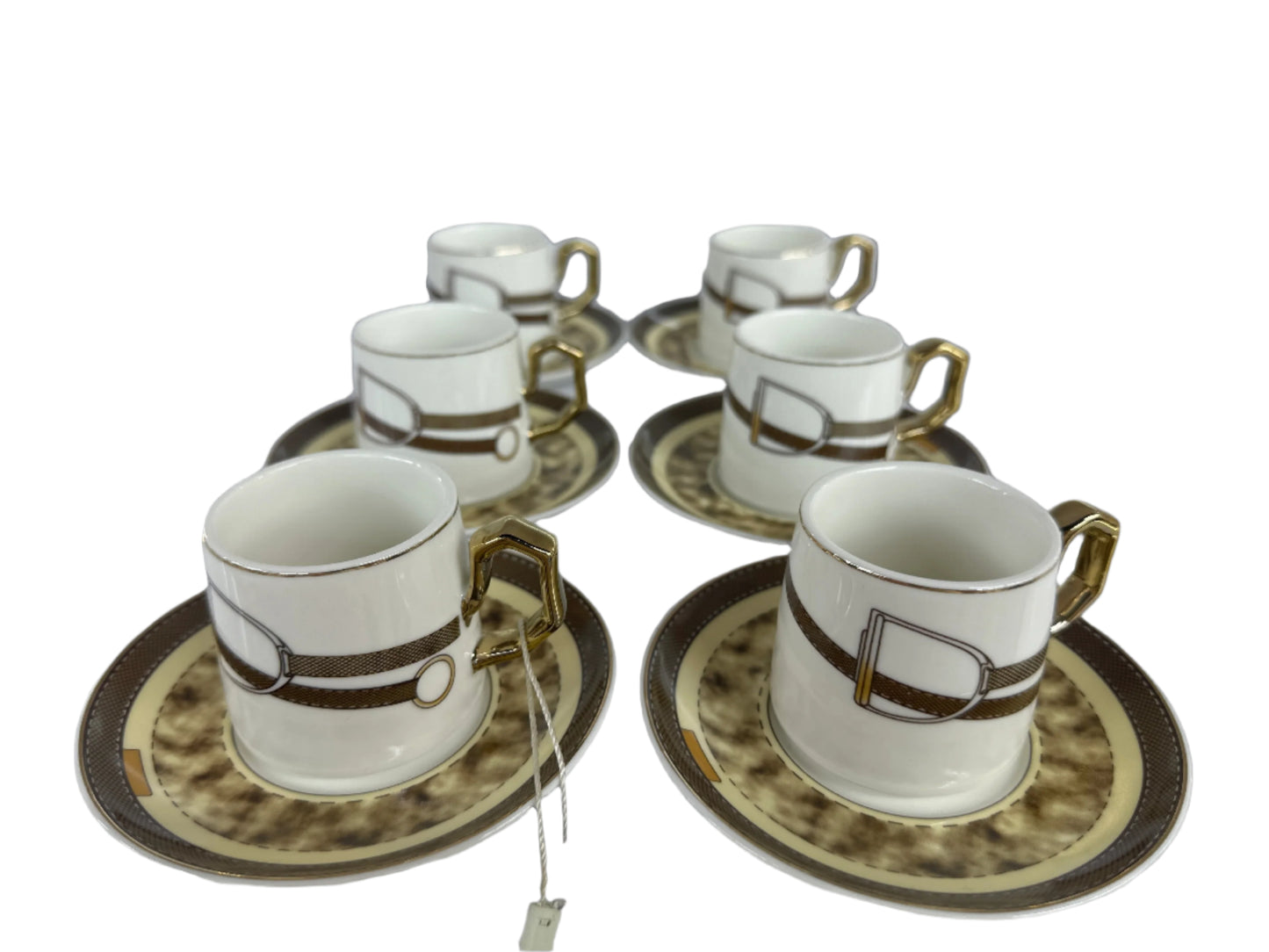 Turkish Coffee Cups Set of 6pcs-White-Pellet