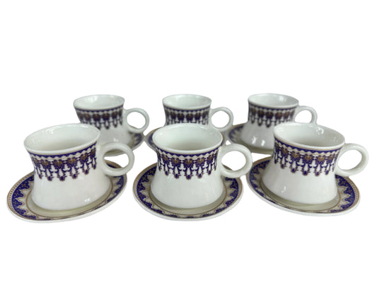 Turkish Coffee Cups Set of 6pcs-Blue White