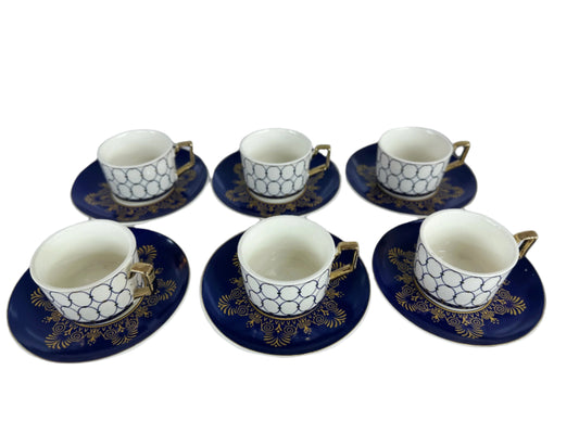 Turkish Coffee Cups Set of 6pcs-Blue