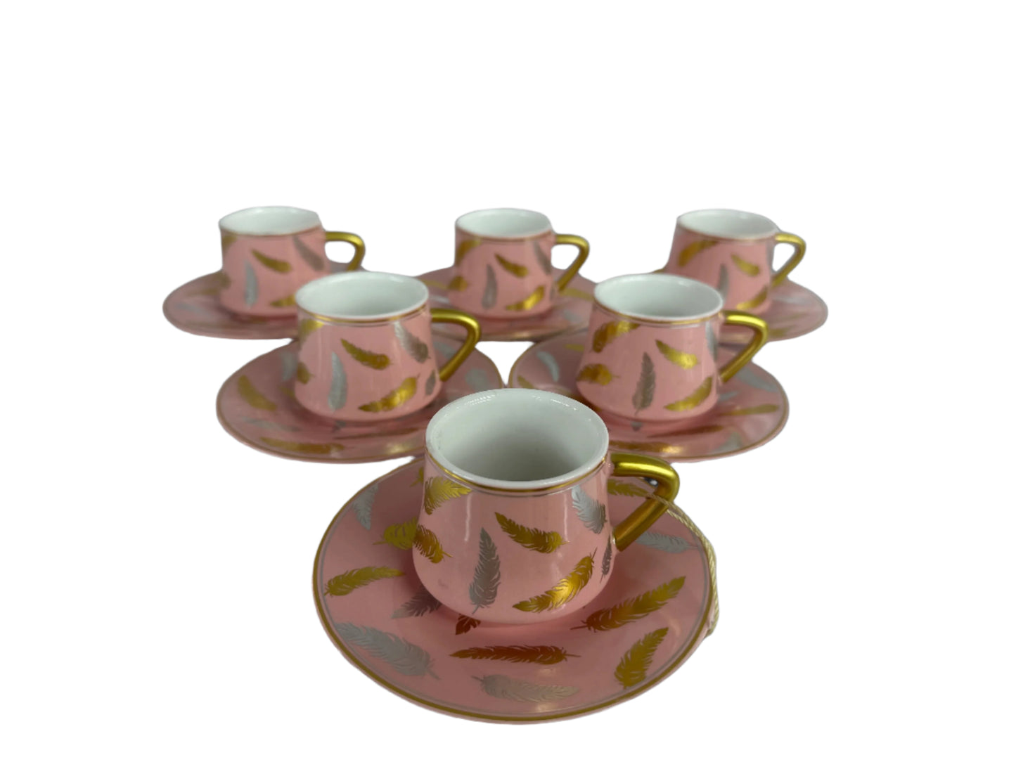 Turkish Coffee Cups Set of 6pcs-Pink