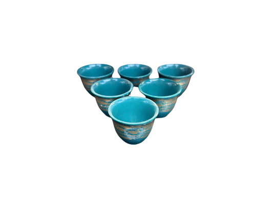 Coffee Cups Set of 6pcs-Green Gold