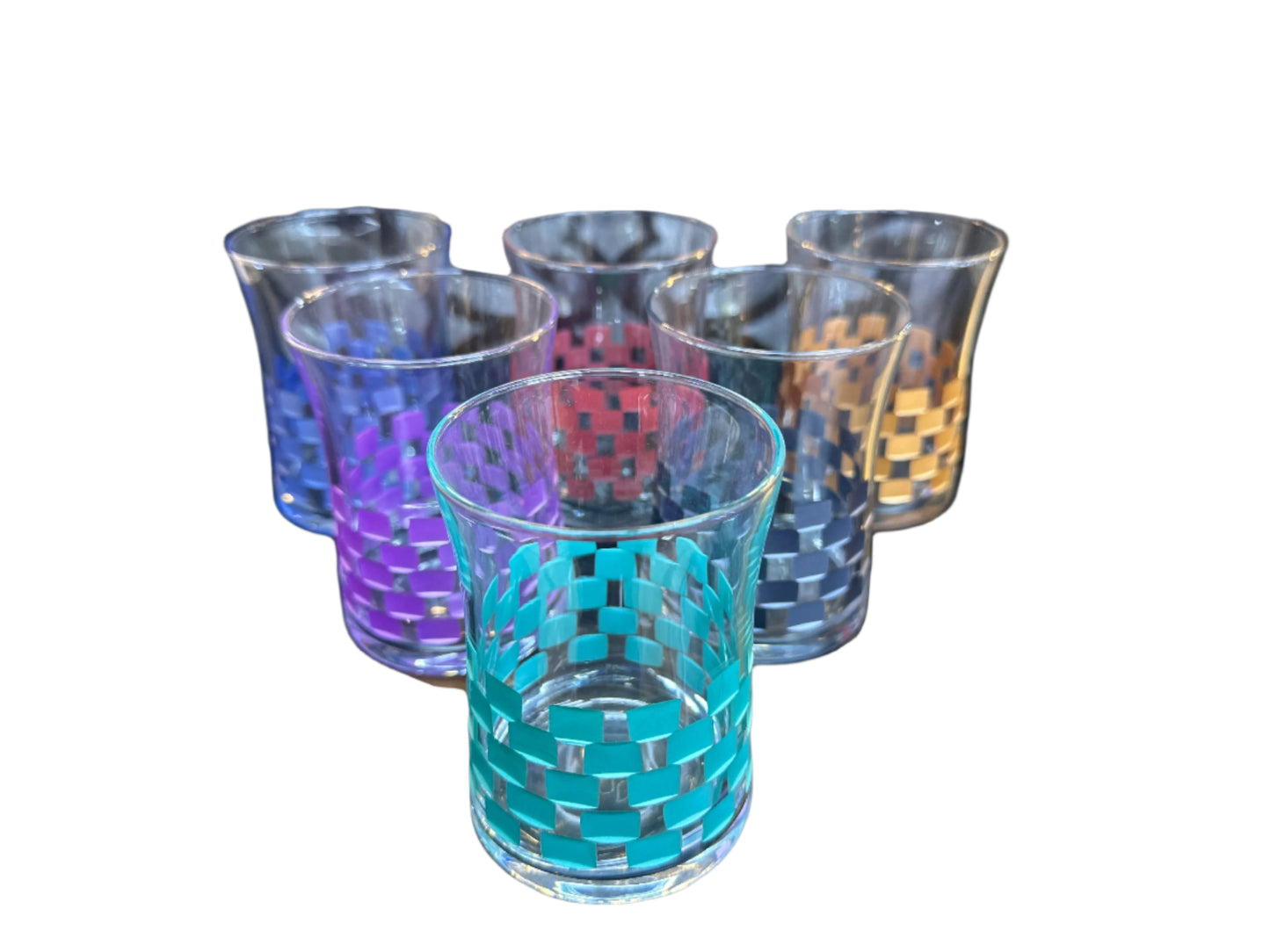 Classic Tumblers Set Of 6pcs-Glass Multi Colors