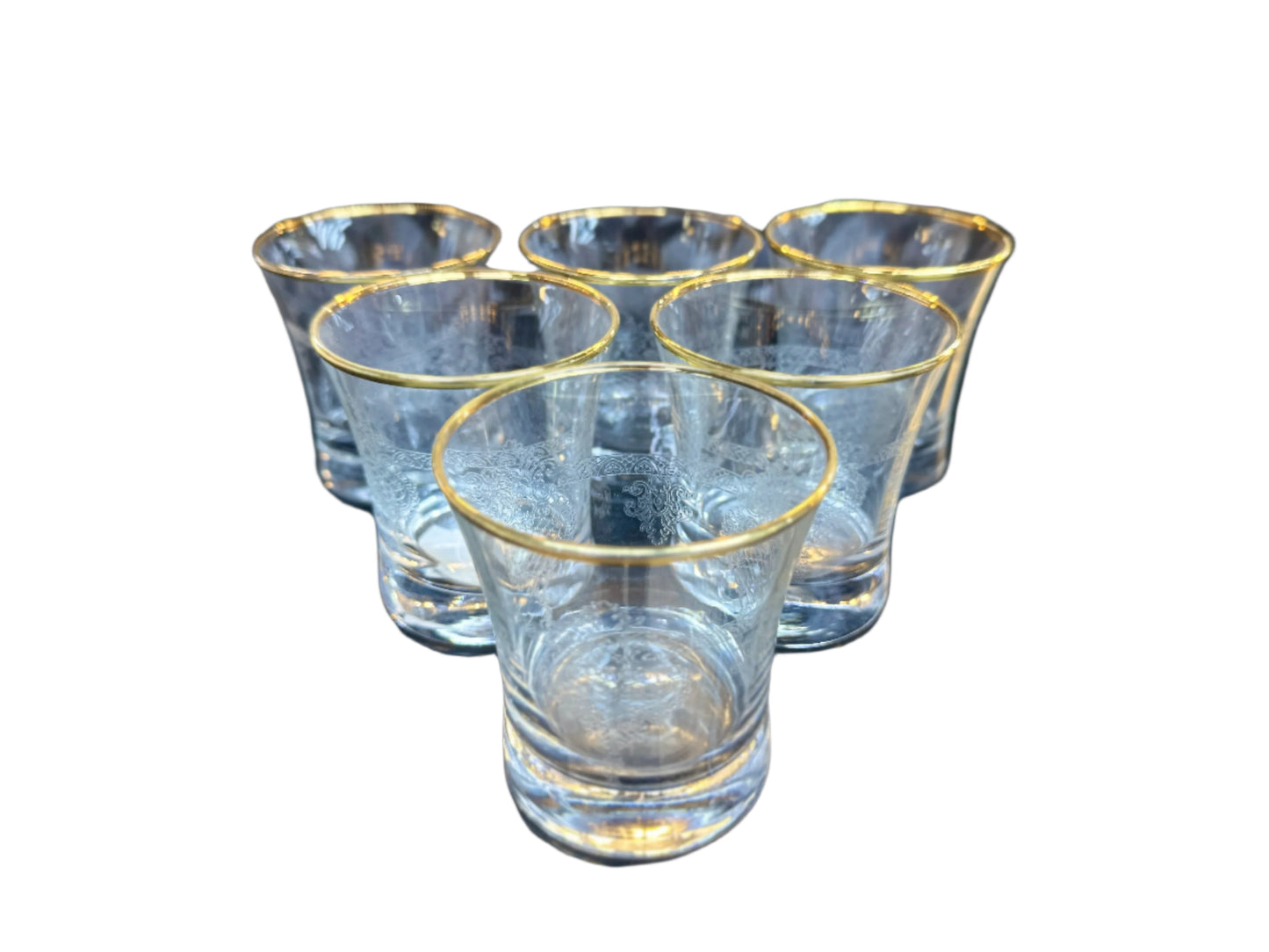 Classic Tumblers Set Of 6pcs-Glass Gold