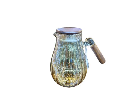 Amber Glass Jug with Lid-Medium