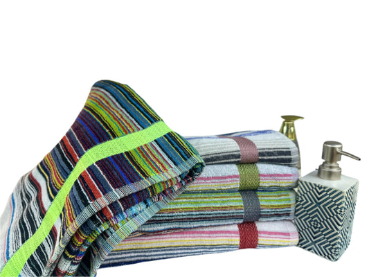 Bath Towels-Multi Colors-Striped