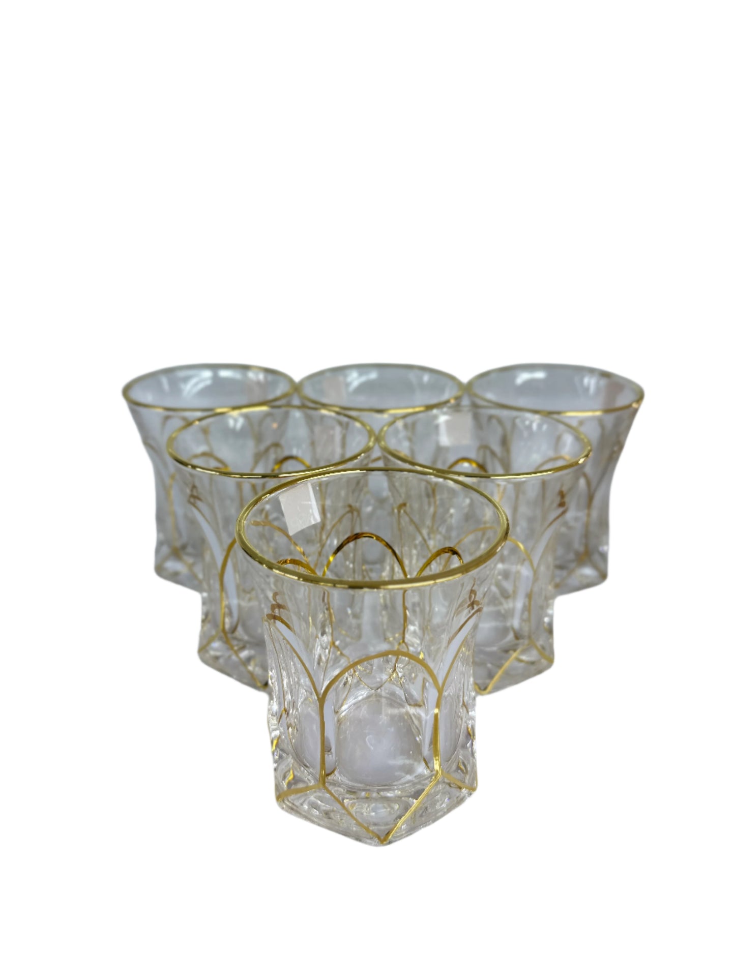 Classic Tumblers Set Of 6pcs-Glass Gold