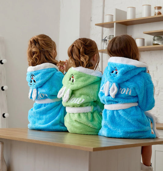 Kids Bathrobe-With a Hat-Multi Colors