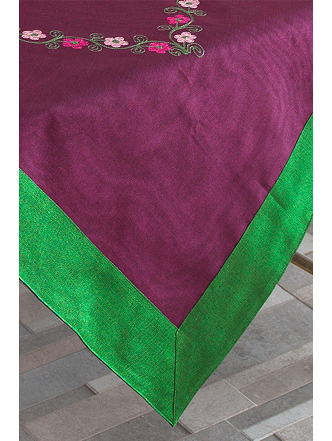 Tablecloth Embroidered-Multi Color-95 x 95