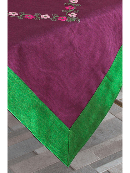 Tablecloth Embroidered-Multi Color-95 x 95