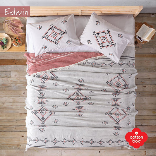 Double Duvet Cover Set 4pcs- Edwin Silver-Cotton box